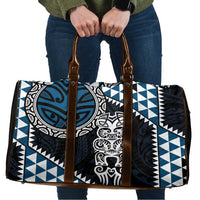 Blue Aotearoa Niho Taniwha Travel Bag Maori Mythology Tooth - Taniko Motifs - Polynesian Pride