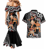 Aotearoa Kapa Haka Couples Matching Mermaid Dress and Hawaiian Shirt 2025 Festival - Traditional Maori Dance LT14 - Polynesian Pride