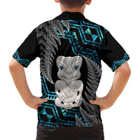 Aotearoa Taniko Paua Shell With Hei Tiki Family Matching Tank Maxi Dress and Hawaiian Shirt LT14 - Polynesian Pride