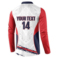 AS Venus Tahiti Football Custom Button Sweatshirt Go Champions Polynesian Pattern