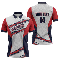 AS Venus Tahiti Football Custom Zipper Polo Shirt Go Champions Polynesian Pattern