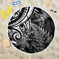 New Zealand Lizard Beach Blanket Silver Fern Aotearoa Maori