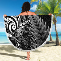 New Zealand Lizard Beach Blanket Silver Fern Aotearoa Maori