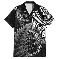 New Zealand Lizard Hawaiian Shirt Silver Fern Aotearoa Maori LT14 Black - Polynesian Pride