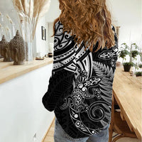 New Zealand Lizard Women Casual Shirt Silver Fern Aotearoa Maori LT14 - Polynesian Pride