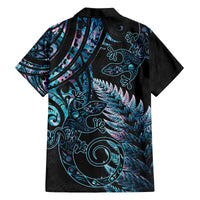 New Zealand Lizard Family Matching Off The Shoulder Long Sleeve Dress and Hawaiian Shirt Silver Fern Aotearoa Maori With Paua Shell LT14 - Polynesian Pride