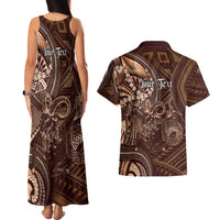 Personalised Polynesia Zodiac Capricorn Couples Matching Tank Maxi Dress and Hawaiian Shirt Galaxy Polynesian Pattern Chest Tattoo Style LT14 - Polynesian Pride