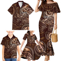Personalised Polynesia Zodiac Capricorn Family Matching Mermaid Dress and Hawaiian Shirt Galaxy Polynesian Pattern Chest Tattoo Style LT14 - Polynesian Pride