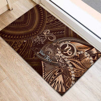 Personalised Polynesia Zodiac Capricorn Rubber Doormat Galaxy Polynesian Pattern Chest Tattoo Style LT14 - Polynesian Pride