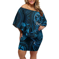 Personalised Polynesia Zodiac Pisces Family Matching Off Shoulder Short Dress and Hawaiian Shirt Galaxy Polynesian Pattern Chest Tattoo Style