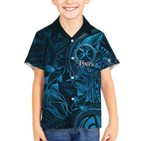 Personalised Polynesia Zodiac Pisces Family Matching Puletasi and Hawaiian Shirt Galaxy Polynesian Pattern Chest Tattoo Style