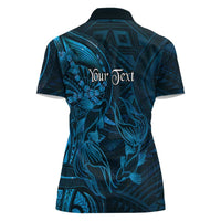 Personalised Polynesia Zodiac Pisces Women Polo Shirt Galaxy Polynesian Pattern Chest Tattoo Style