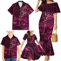 Personalised Polynesia Zodiac Libra Family Matching Mermaid Dress and Hawaiian Shirt Galaxy Polynesian Pattern Chest Tattoo Style LT14 - Polynesian Pride