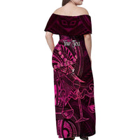 Personalised Polynesia Zodiac Libra Family Matching Off Shoulder Maxi Dress and Hawaiian Shirt Galaxy Polynesian Pattern Chest Tattoo Style LT14 - Polynesian Pride