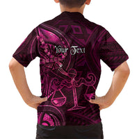 Personalised Polynesia Zodiac Libra Family Matching Puletasi and Hawaiian Shirt Galaxy Polynesian Pattern Chest Tattoo Style