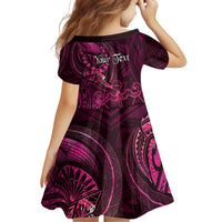 Personalised Polynesia Zodiac Libra Family Matching Short Sleeve Bodycon Dress and Hawaiian Shirt Galaxy Polynesian Pattern Chest Tattoo Style LT14 - Polynesian Pride