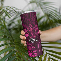 Personalised Polynesia Zodiac Libra Skinny Tumbler Galaxy Polynesian Pattern Chest Tattoo Style