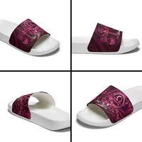 Personalised Polynesia Zodiac Libra Slide Sandals Galaxy Polynesian Pattern Chest Tattoo Style LT14 - Polynesian Pride