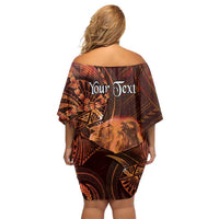 Personalised Polynesia Zodiac Leo Family Matching Off Shoulder Short Dress and Hawaiian Shirt Galaxy Polynesian Pattern Chest Tattoo Style LT14 - Polynesian Pride