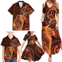 Personalised Polynesia Zodiac Leo Family Matching Summer Maxi Dress and Hawaiian Shirt Galaxy Polynesian Pattern Chest Tattoo Style LT14 - Polynesian Pride