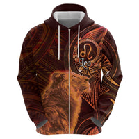 Personalised Polynesia Zodiac Leo Hoodie Galaxy Polynesian Pattern Chest Tattoo Style