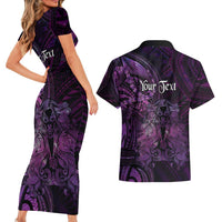 Personalised Polynesia Zodiac Virgo Couples Matching Short Sleeve Bodycon Dress and Hawaiian Shirt Galaxy Polynesian Pattern Chest Tattoo Style LT14 - Polynesian Pride
