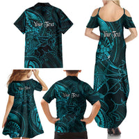 Personalised Polynesia Zodiac Sagittarius Family Matching Summer Maxi Dress and Hawaiian Shirt Galaxy Polynesian Pattern Chest Tattoo Style LT14 - Polynesian Pride