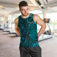 Personalised Polynesia Zodiac Sagittarius Men Tank Top Galaxy Polynesian Pattern Chest Tattoo Style LT14 Cyan - Polynesian Pride