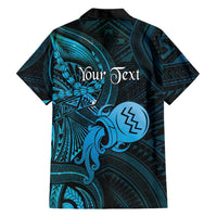 Personalised Polynesia Zodiac Aquarius Family Matching Short Sleeve Bodycon Dress and Hawaiian Shirt Galaxy Polynesian Pattern Chest Tattoo Style LT14 - Polynesian Pride