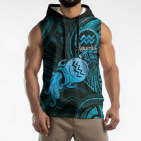 Personalised Polynesia Zodiac Aquarius Sleeveless Hoodie Galaxy Polynesian Pattern Chest Tattoo Style LT14 - Polynesian Pride