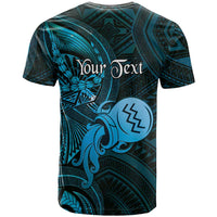 Personalised Polynesia Zodiac Aquarius T Shirt Galaxy Polynesian Pattern Chest Tattoo Style