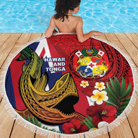 Hawaii And Tonga Beach Blanket Shark Tattoo With Tongan Coat Of Arms