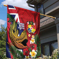 Hawaii And Tonga Garden Flag Shark Tattoo With Tongan Coat Of Arms