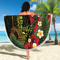 Hawaii And Tonga Beach Blanket King Kamehameha Tribal Ngatu Pattern