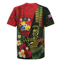 Hawaii And Tonga Rugby Jersey King Kamehameha Tribal Ngatu Pattern