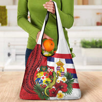 Hawaii And Tonga Grocery Bag King Kalakaua Tribal Gecko Tongan Ngatu