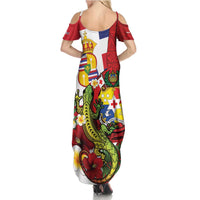 Hawaii And Tonga Summer Maxi Dress King Kalakaua Tribal Gecko Tongan Ngatu