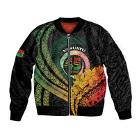 Personalised Vanuatu Independence Day Bomber Jacket July 30 Pig Tusk Long God Yumi Stanap