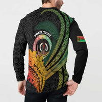 Personalised Vanuatu Independence Day Button Sweatshirt July 30 Pig Tusk Long God Yumi Stanap
