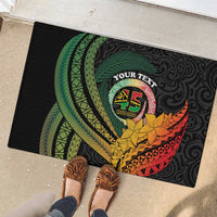 Personalised Vanuatu Independence Day Rubber Doormat July 30 Pig Tusk Long God Yumi Stanap