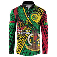 Halo Vanuatu Button Sweatshirt Happy 46th Independence Anniversary LT14 Black - Polynesian Pride