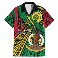 Halo Vanuatu Family Matching Mermaid Dress and Hawaiian Shirt Happy 45th Independence Anniversary LT14 Dad's Shirt - Short Sleeve Black - Polynesian Pride