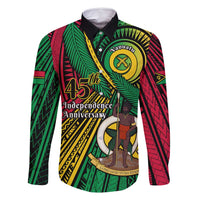 Halo Vanuatu Family Matching Off Shoulder Short Dress and Hawaiian Shirt Happy 45th Independence Anniversary