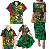 Halo Vanuatu Family Matching Puletasi and Hawaiian Shirt Happy 45th Independence Anniversary LT14 - Polynesian Pride