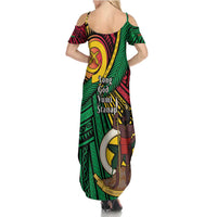 Halo Vanuatu Family Matching Summer Maxi Dress and Hawaiian Shirt Happy 45th Independence Anniversary