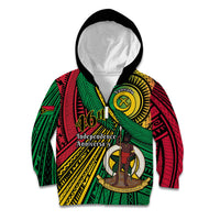Halo Vanuatu Kid Hoodie Happy 46th Independence Anniversary LT14 Zip Hoodie Black - Polynesian Pride