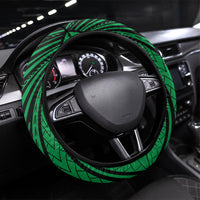 Halo Vanuatu Steering Wheel Cover Happy 46th Independence Anniversary LT14 Universal Fit Black - Polynesian Pride