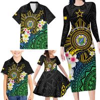 Lalawigan ng Palawan Family Matching Long Sleeve Bodycon Dress and Hawaiian Shirt Philippines Province Land of Promise