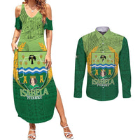 Isabela Philippines Couples Matching Summer Maxi Dress and Long Sleeve Button Shirt Queen Province Of The North LT14 Green - Polynesian Pride