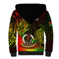 Personalised Vanuatu Sherpa Hoodie Reggae Polynesia Long God Yumi Stanap LT14 - Polynesian Pride